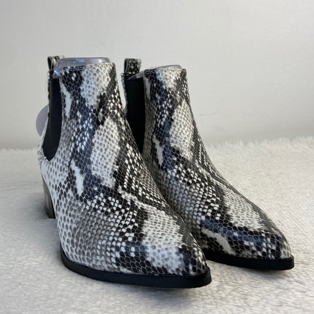 NEW| Snake Print Chelsea Ankle Booties - Picture 8 of 15